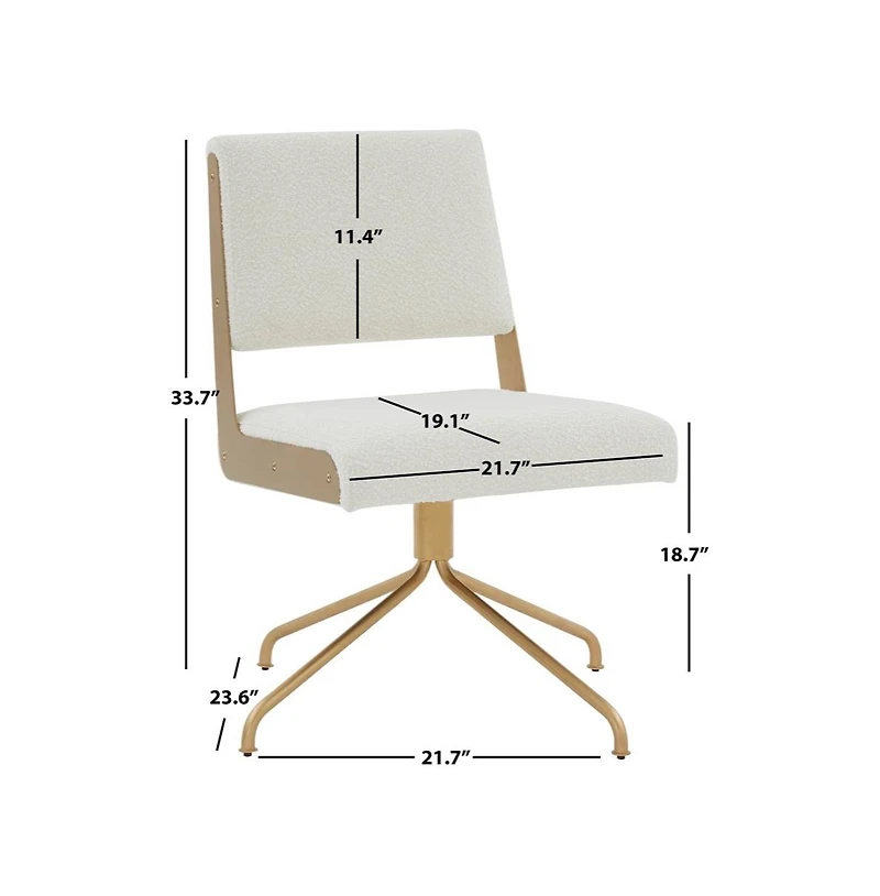 Emmeline Boucle Swivel Office Chair
