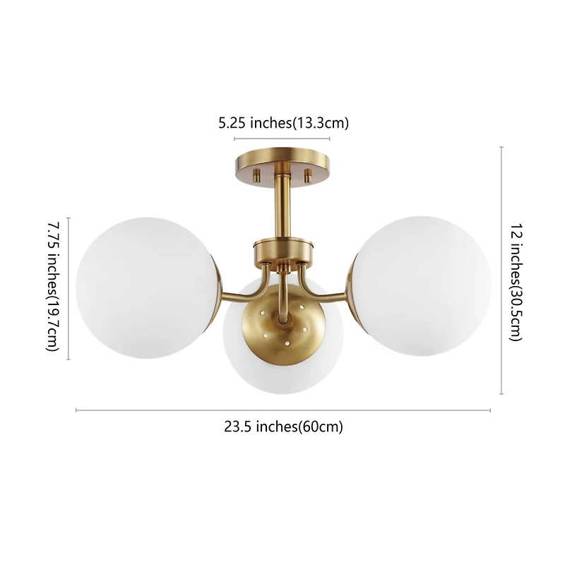 Jonathan Y Marcel Bistro Bohemian Farmhouse Ironfrosted Glass Led Semi Flush Mount