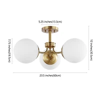 Jonathan Y Marcel Bistro Bohemian Farmhouse Ironfrosted Glass Led Semi Flush Mount