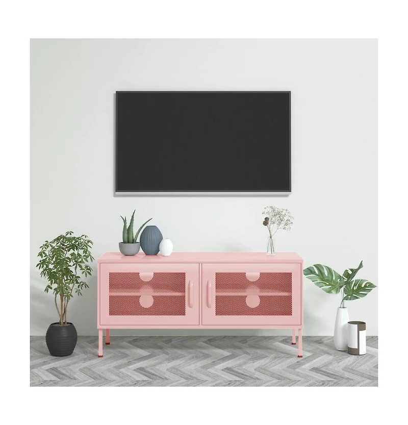 Tv Stand Pink 41.3"x13.8"x19.7" Steel