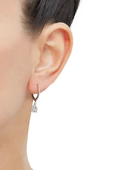 Forever Grown Diamonds Lab Grown Diamond Teardrop Dangle Hoop Earrings (1/4 ct. t.w.) in Sterling Silver