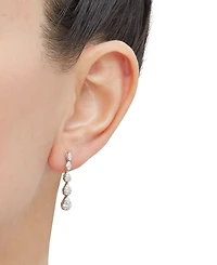 Forever Grown Diamonds Lab Grown Diamond Pear Cluster Graduated Linear Drop Earrings (1/2 ct. t.w.) Set in sterling silver