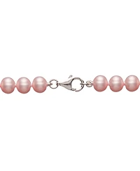Cultured Freshwater Pearl Necklace (7-7 1/2mm) and Drop Earrings (7x9mm) Set Sterling Silver