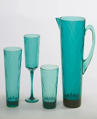 Certified International Teal Diamond Acrylic 8-Pc. All-Purpose Goblet Set