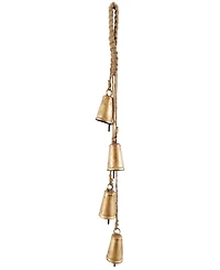 Rosemary Lane Metal Tibetan Inspired Decorative Cow Bell with Jute Hanging Rope