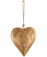 Rosemary Lane Metal Heart Decorative Bells with Hanging Rope Set of 3, 20", 17", 12"
