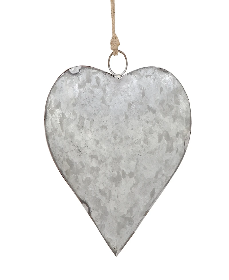 Rosemary Lane Metal Heart Tibetan Inspired Decorative Bell with Hanging Rope, Set Of 3 12", 17", 21"H
