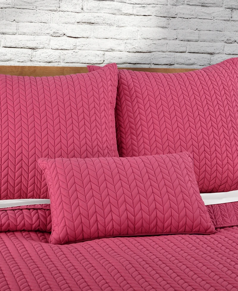 J by Queen Cayman Quilted Decorative Pillow, 12" x 40"