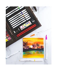 Art 101 Multimedia Illustration Wood Art Set, 85 Pieces