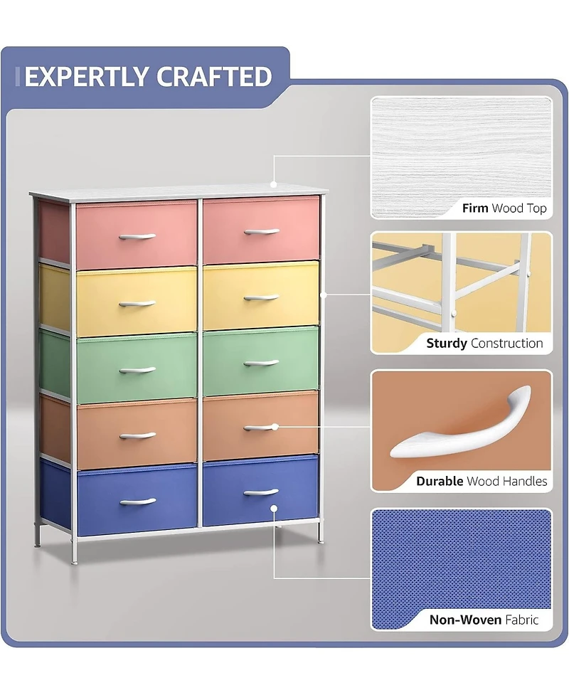 Sorbus 10 Drawers Storage Dresser