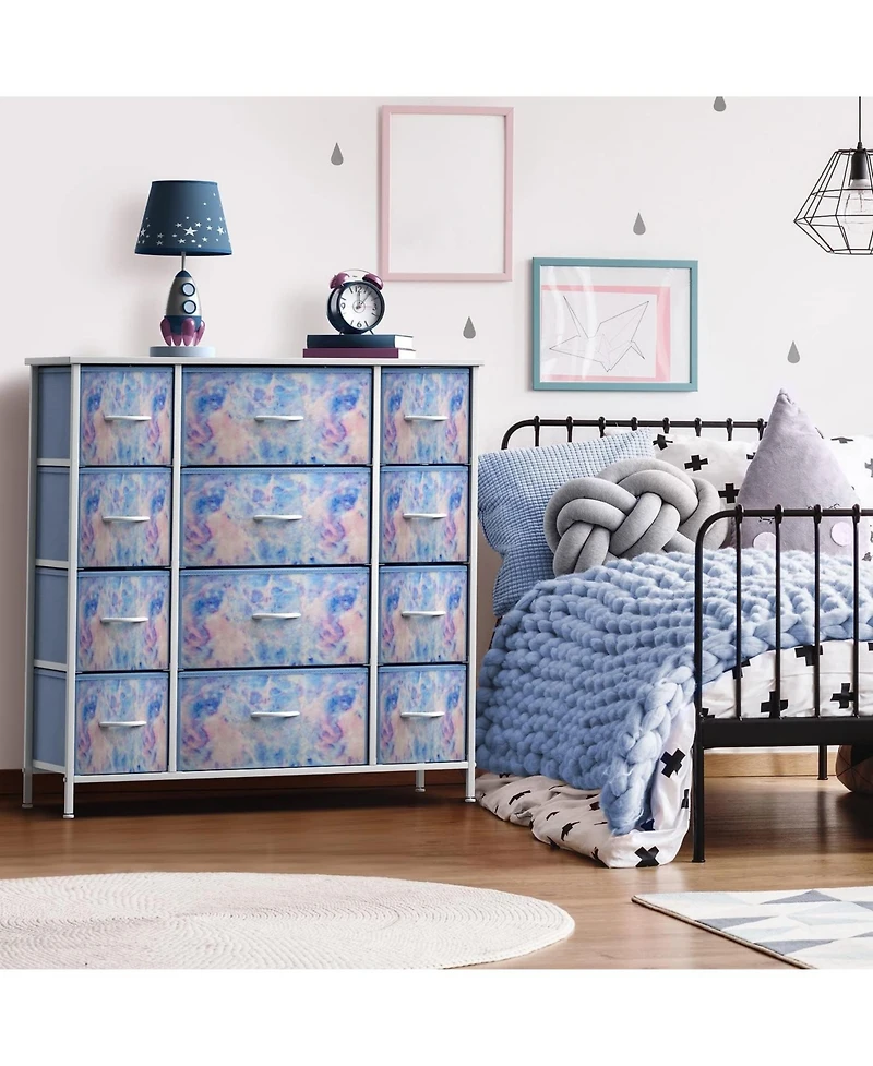 Sorbus Dresser with 12 Drawers - Chest Organizer Unit Steel Frame Wood Top and handle Large for Bedroom, Hallway & etc