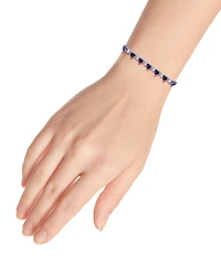 Macy's Cubic Zirconia Purple Clear Heart Alternate Bracelet
