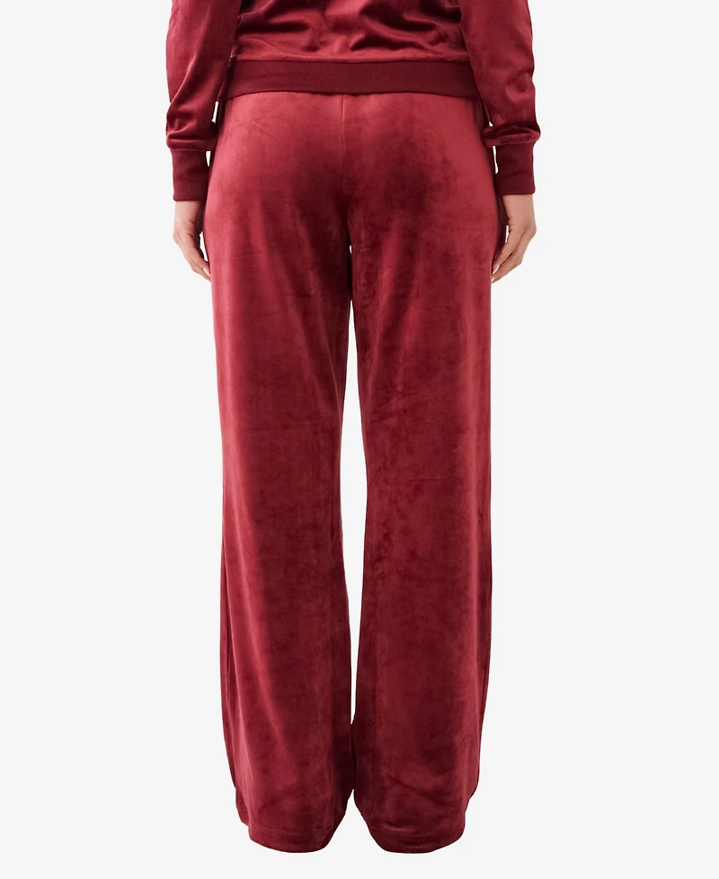 True Religion Women's Velour Straight Leg Pants