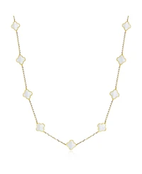The Lovery Mini Mother of Pearl Clover Necklace 14K Yellow Gold