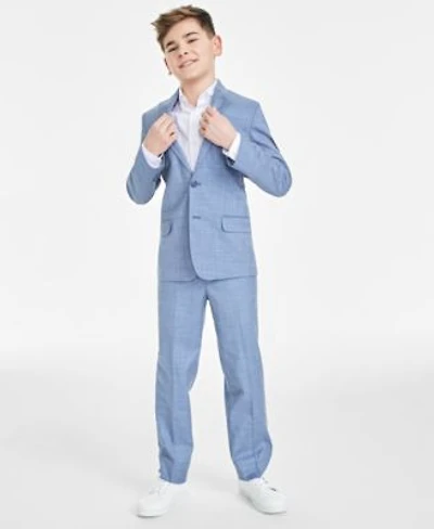 Tommy Hilfiger Big Boys Stretch Sharkskin Suit Jacket Oxford Shirt Stretch Sharkskin Pants