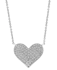 Effy Diamond Pave Heart 14" Pendant Necklace (1/3 ct. t.w.) in Sterling Silver