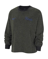 Women's Nike Black Florida Gators Yoga Script Pullover Sweatshirt
