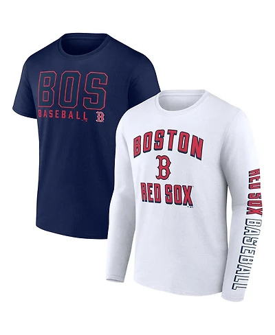 Men's Fanatics Navy, White Boston Red Sox Two-Pack Combo T-shirt Set