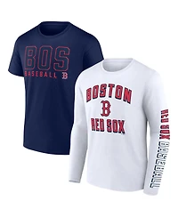 Men's Fanatics Navy, White Boston Red Sox Two-Pack Combo T-shirt Set