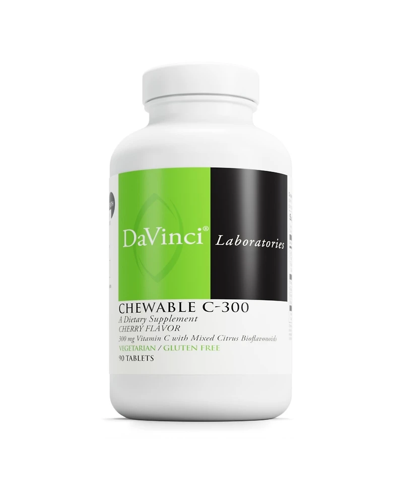 DaVinci Labs Chewable C-300 - Vitamin C Supplement to Support Immune Health, Cholesterol and Collagen Production - With Vitamin C, Pectin and More