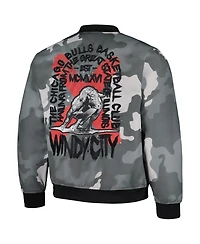 Men's and Women's The Wild Collective Gray Chicago Bulls 2023/24 City Edition Camo Bomber Full-Zip Jacket