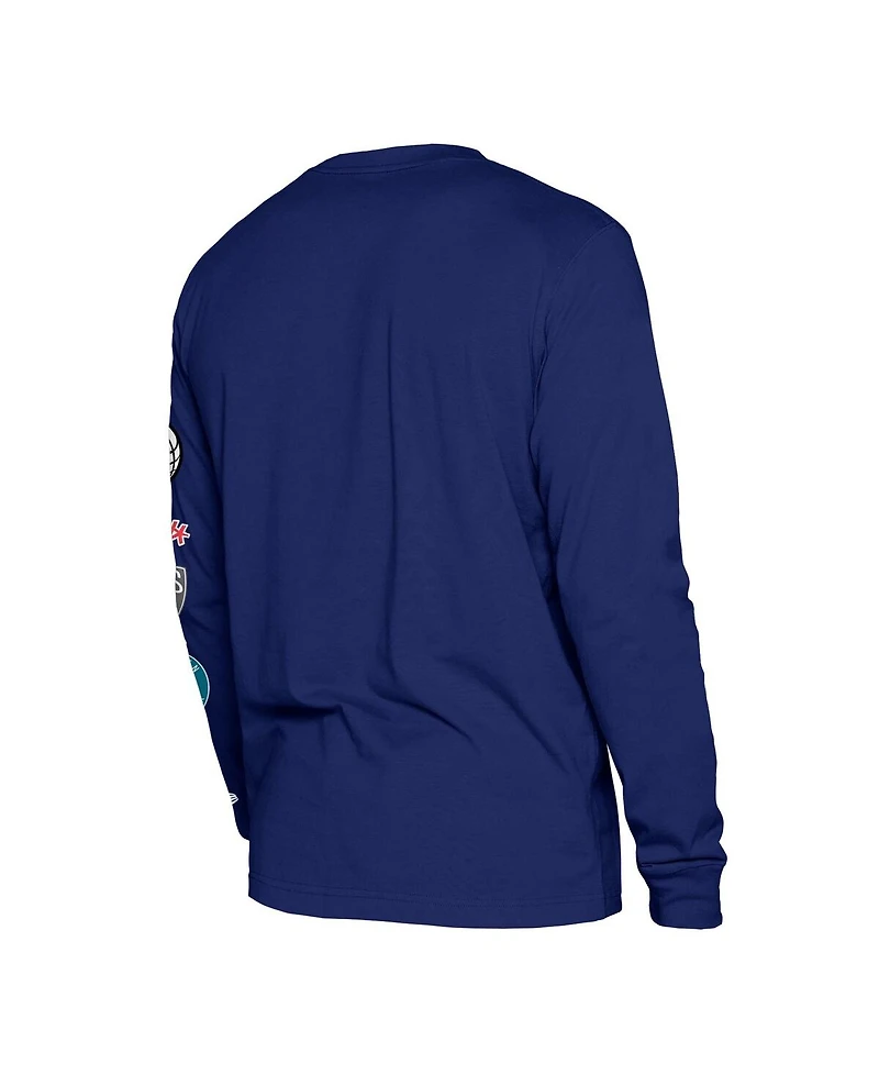Men's New Era Blue Brooklyn Nets 2023/24 City Edition Long Sleeve T-shirt