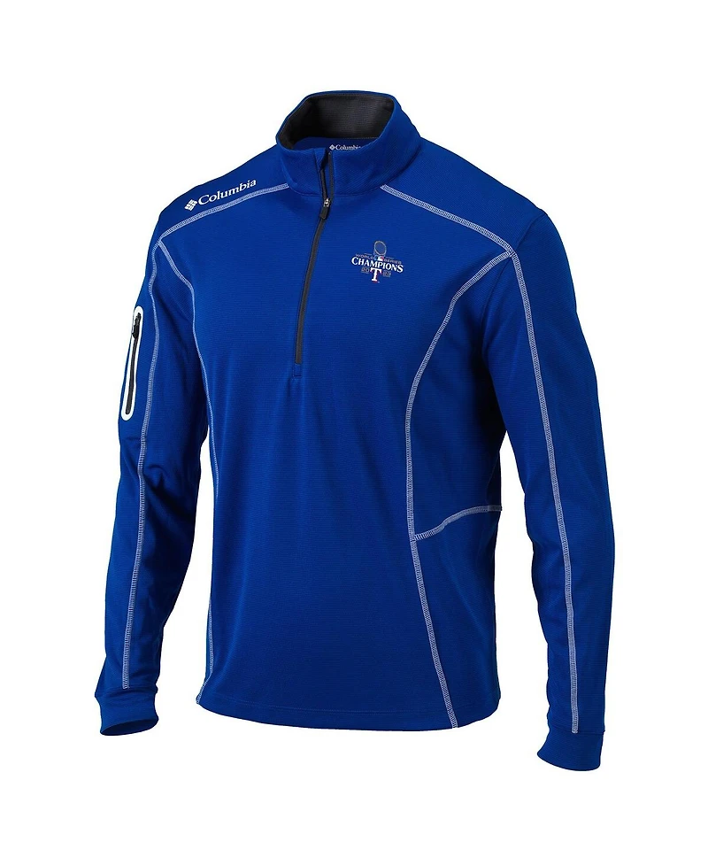 Men's Columbia Royal Texas Rangers 2023 World Series Champions Shotgun Omni-Wick Quarter-Zip Pullover Jacket