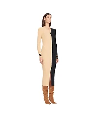 Women's Staud Gold, Black New Orleans Saints Shoko Knit Button-Up Sweater Dress