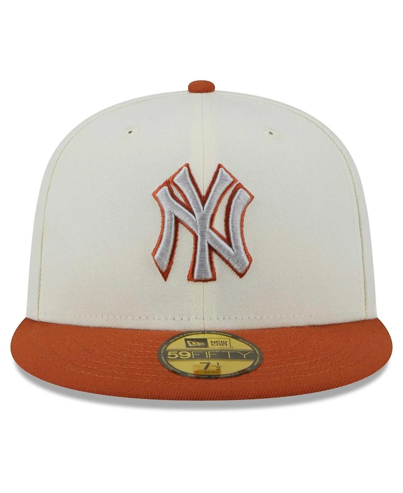 Men's New Era Cream, Orange York Yankees 59FIFTY Fitted Hat