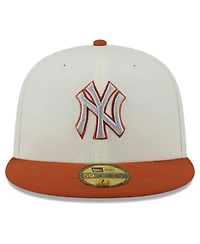 Men's New Era Cream, Orange York Yankees 59FIFTY Fitted Hat