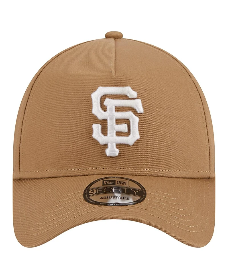 Men's New Era Khaki San Francisco Giants A-Frame 9FORTY Adjustable Hat