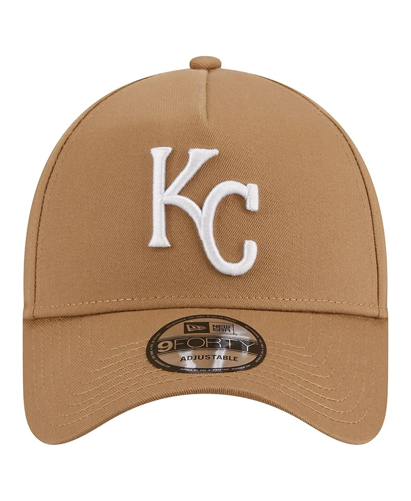 Men's New Era Khaki Kansas City Royals A-Frame 9FORTY Adjustable Hat