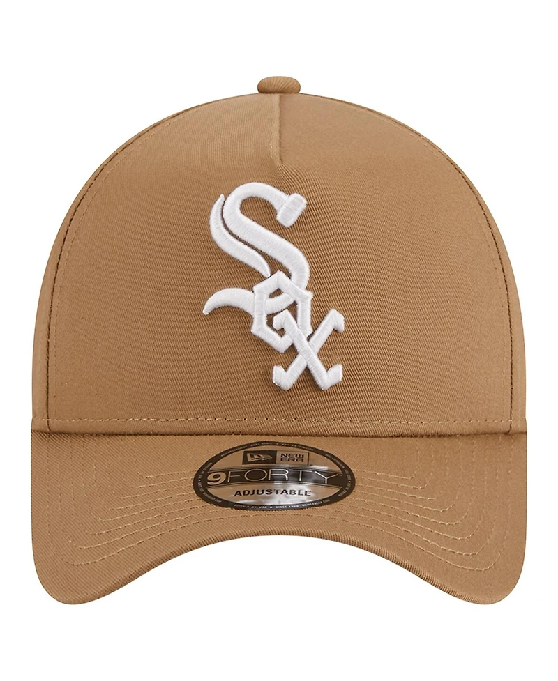 Men's New Era Khaki Chicago White Sox A-Frame 9FORTY Adjustable Hat