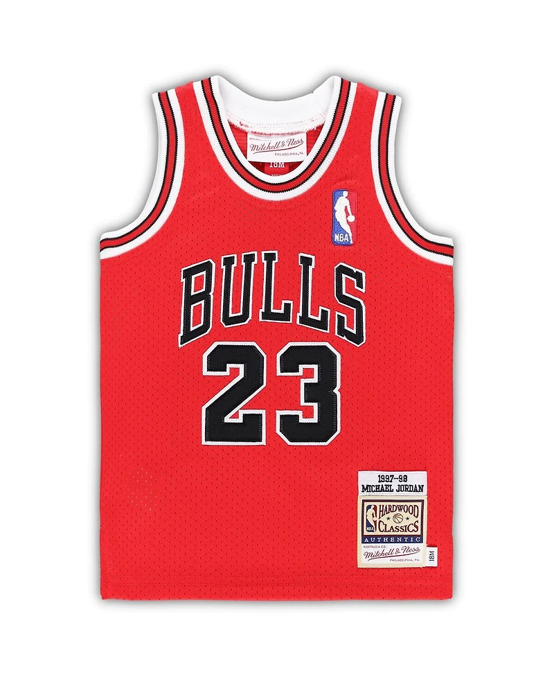 Infant Boys and Girls Mitchell & Ness Michael Jordan Red Chicago Bulls 1985/86 Hardwood Classics Authentic Jersey