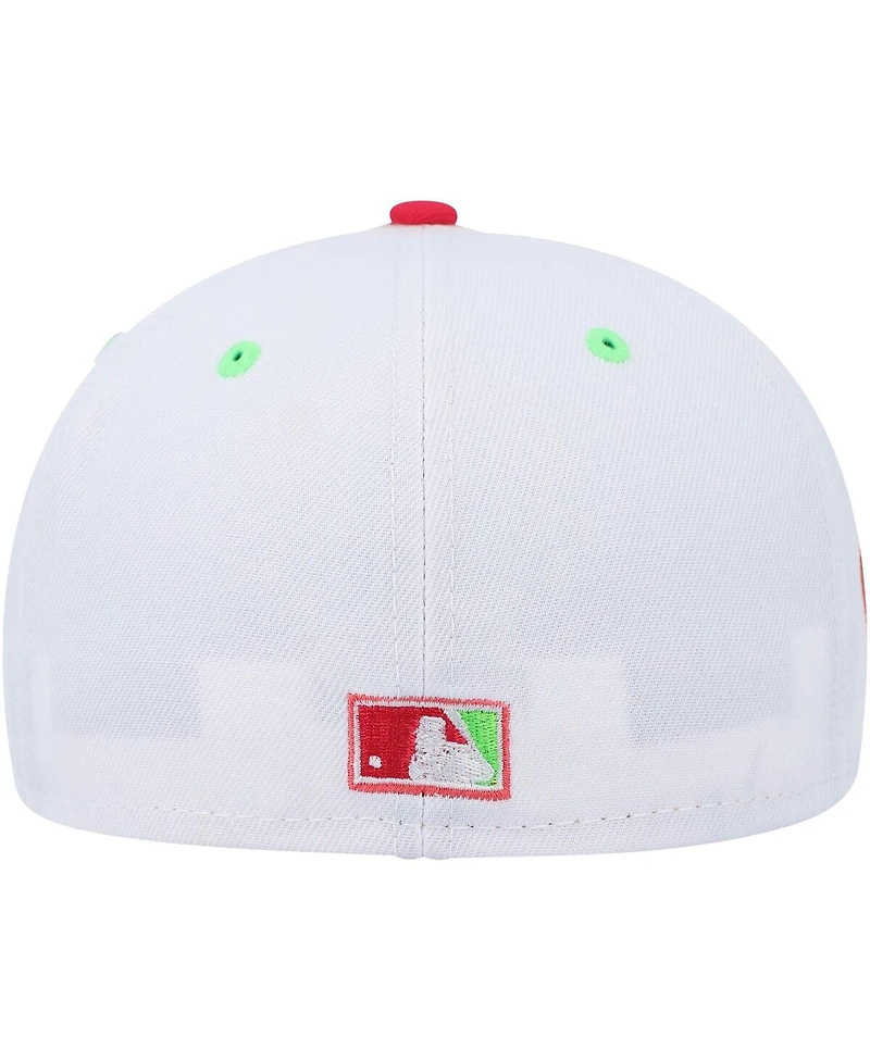 Men's New Era White, Coral Pittsburgh Pirates Three Rivers Stadium 30th Anniversary Strawberry Lolli 59FIFTY Fitted Hat