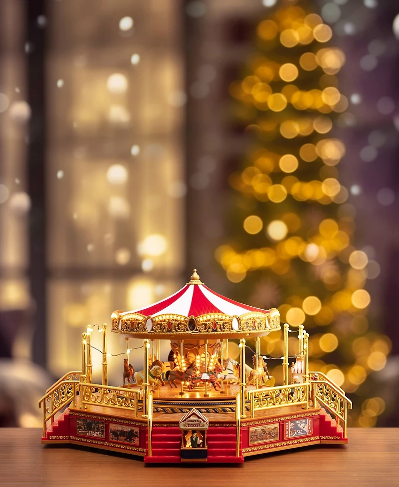 Mr. Christmas 90th Anniversary Collection Animated Musical World's Fair Boardwalk Carousel