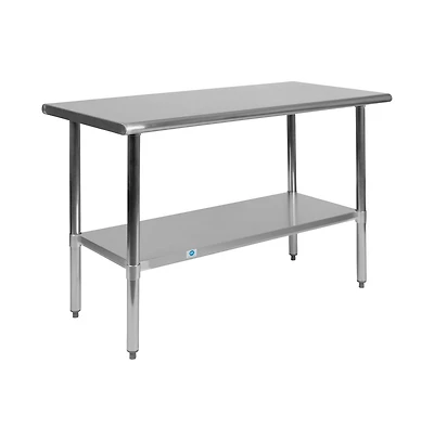 Stainless Steel 18 Gauge Prep And Work Table With Undershelf