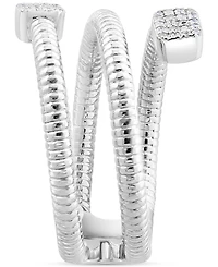 Effy Diamond Square Cluster Coil Ring (1/10 ct. t.w.) in Sterling Silver