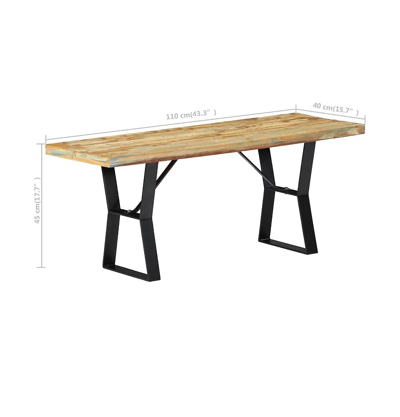 Bench 43.3" Solid Reclaimed Wood