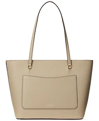 Lauren Ralph Crosshatch Leather Medium Karly Shopper Tote