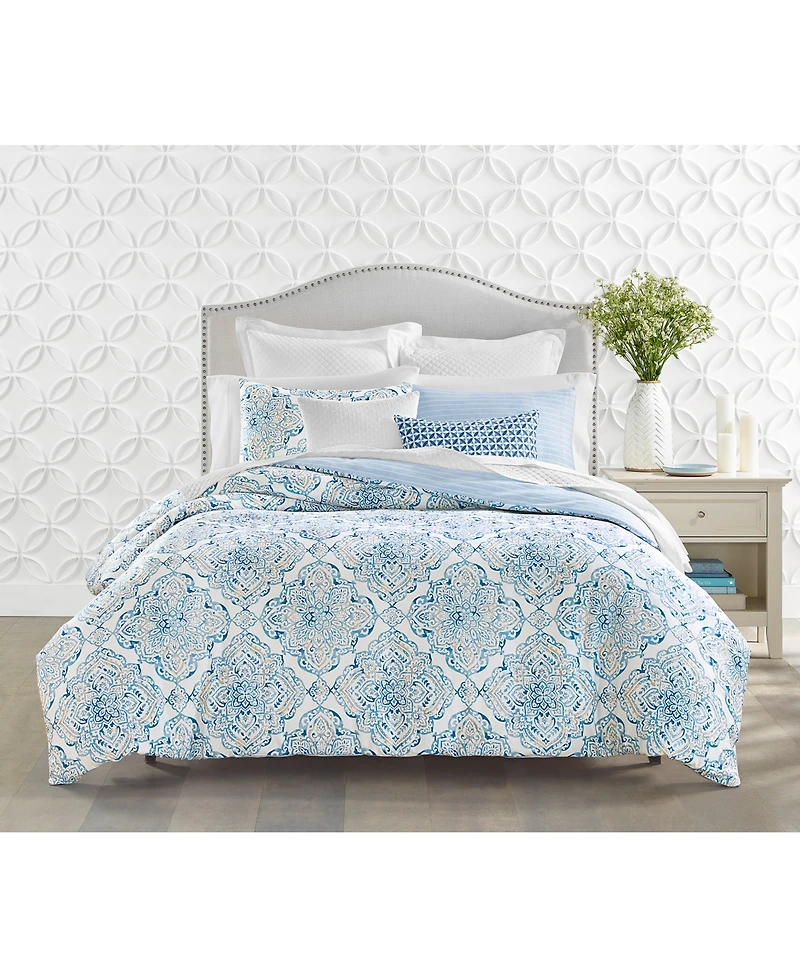 Charter Club Coastal Medallion 3-Pc. Comforter Set, Full/Queen, Exclusively at Macy's