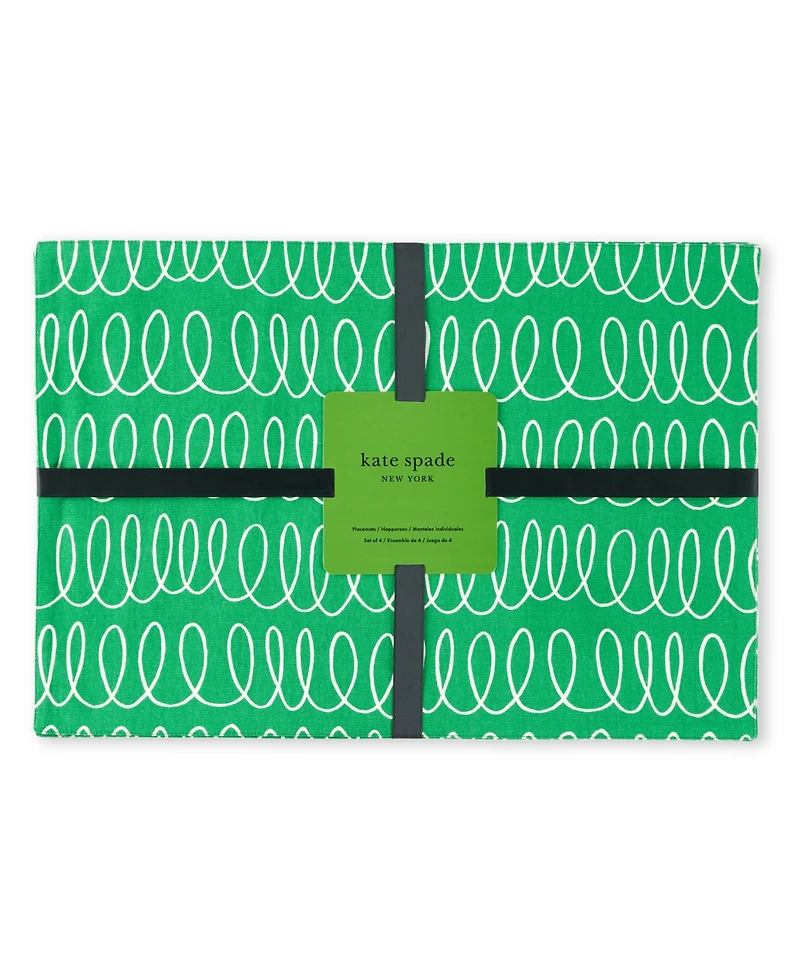 kate spade new york the Loop Placemats Reversible 4 Pack Set, 13" x 19"