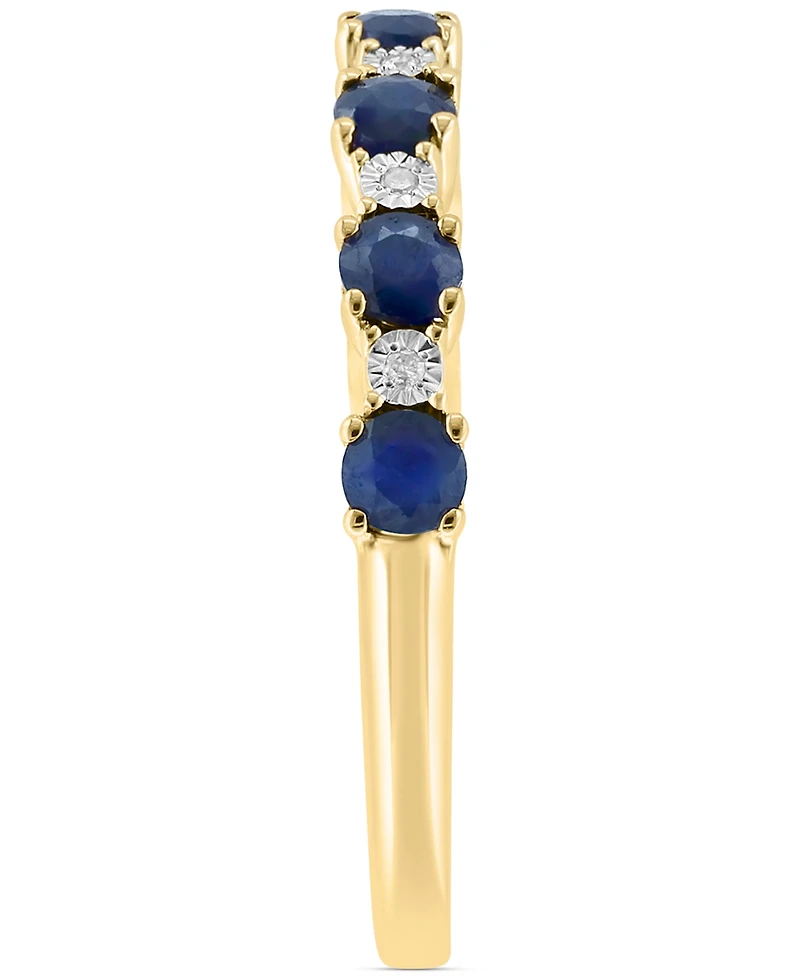 Effy Sapphire (1/2 ct. t.w.) & Diamond Accent Stack Ring in Gold-Plated Sterling Silver (Also available in Ruby and Emerald)