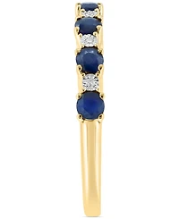 Effy Sapphire (1/2 ct. t.w.) & Diamond Accent Stack Ring in Gold-Plated Sterling Silver (Also available in Ruby and Emerald)