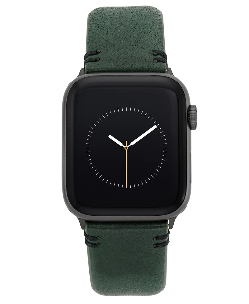 Vince Camuto Men's Dark Green Premium Leather Band Compatible with 42mm, 44mm, 45mm, Ultra, Ultra2 Apple Watch