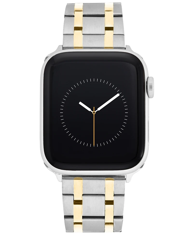 Vince Camuto Men's Silver-Tone and Gold-Tone Stainless Steel Link Band Compatible with 42mm, 44mm, 45mm, Ultra, Ultra2 Apple Watch