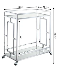 Convenience Concepts 29.25" Mirror Town Square 2 Tier Bar Cart