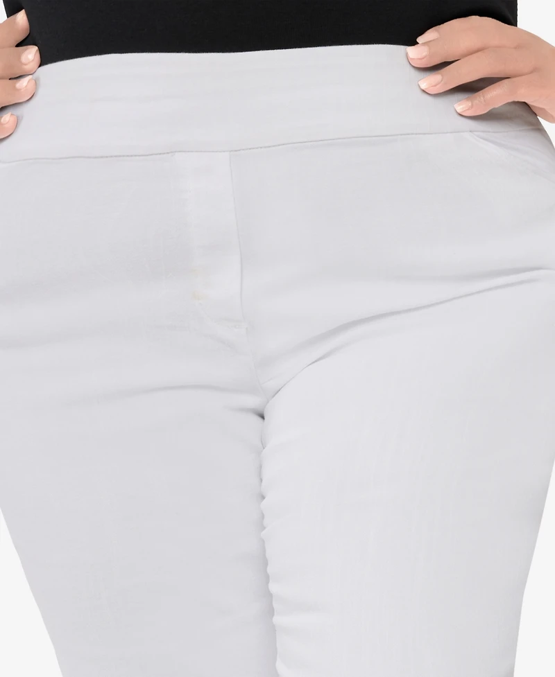 Alfred Dunner Plus Super Stretch Mid-Rise Short Length Denim Pants