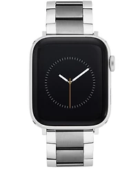 Vince Camuto Men's Silver-Tone and Gunmetal Stainless Steel Link Band Compatible with 42mm, 44mm, 45mm, Ultra, Ultra2 Apple Watch