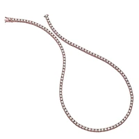 Classic 4mm Clear Round Cubic Zirconia Tennis Necklace